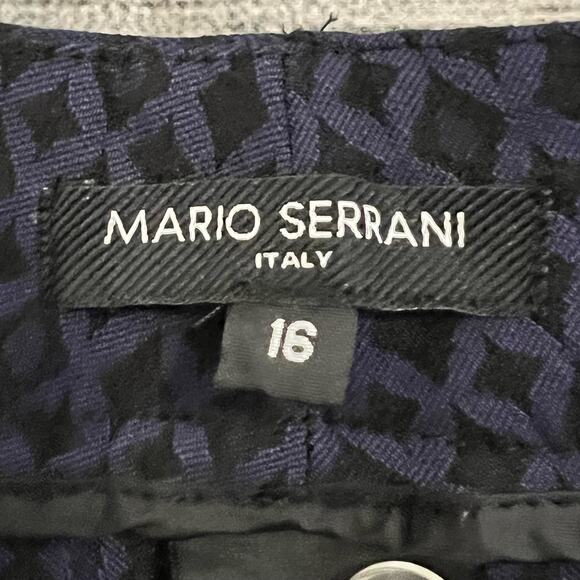 Mario Serrani Italy Women's Pants Size 16 Dress Pants Blue Textured Pattern - Picture 9 of 10